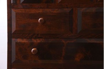 中古　松本民芸家具　シックな雰囲気漂うT型ライティングビューロー(ワークデスク、在宅ワーク、在宅用)(定価約31万円)