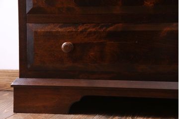 中古　松本民芸家具　シックな雰囲気漂うT型ライティングビューロー(ワークデスク、在宅ワーク、在宅用)(定価約31万円)