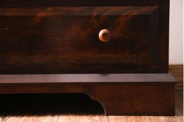 中古　松本民芸家具　シックな雰囲気漂うT型ライティングビューロー(ワークデスク、在宅ワーク、在宅用)(定価約31万円)