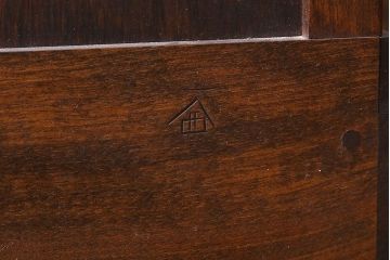 中古　松本民芸家具　シックな雰囲気漂うT型ライティングビューロー(ワークデスク、在宅ワーク、在宅用)(定価約31万円)