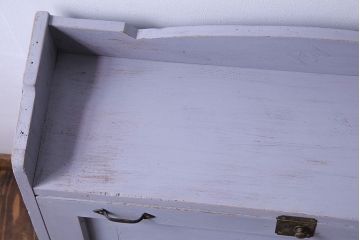 ペイント家具　ラベンダーのような色がかわいらしい小さなライティングビューロー(ワークデスク、在宅ワーク、在宅用、学習机)