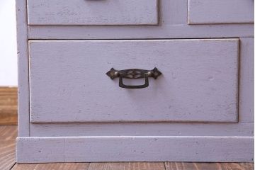 ペイント家具　ラベンダーのような色がかわいらしい小さなライティングビューロー(ワークデスク、在宅ワーク、在宅用、学習机)