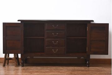 中古　松本民芸家具　A型サイドボード(リビングボード、キャビネット、ローボード)(定価約32万円)(1)