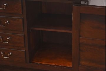 中古　松本民芸家具　A型サイドボード(リビングボード、キャビネット、ローボード)(定価約32万円)(1)