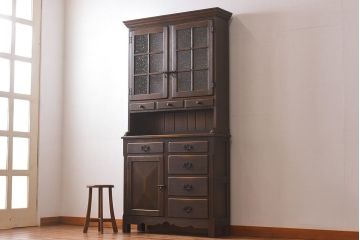 中古　飛騨産業　PROVINCIAL(プロヴィンシャル・プロビンシャル)　特注　古い風格のあるカップボード(食器棚、キャビネット)(定価約78万円)