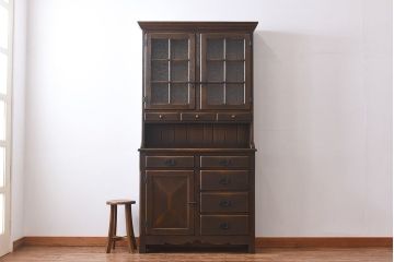 中古　飛騨産業　PROVINCIAL(プロヴィンシャル・プロビンシャル)　特注　古い風格のあるカップボード(食器棚、キャビネット)(定価約78万円)