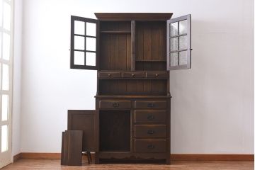 中古　飛騨産業　PROVINCIAL(プロヴィンシャル・プロビンシャル)　特注　古い風格のあるカップボード(食器棚、キャビネット)(定価約78万円)