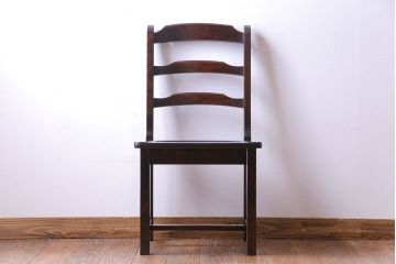 中古　北海道民芸家具　HM620　滑らかな質感が美しいラダーバックチェア(椅子、ダイニングチェア)(2)
