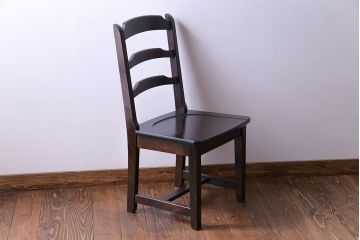 中古　北海道民芸家具　HM620　滑らかな質感が美しいラダーバックチェア(椅子、ダイニングチェア)(2)