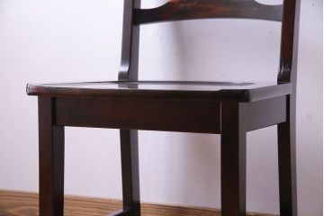 中古　北海道民芸家具　HM620　滑らかな質感が美しいラダーバックチェア(椅子、ダイニングチェア)(3)