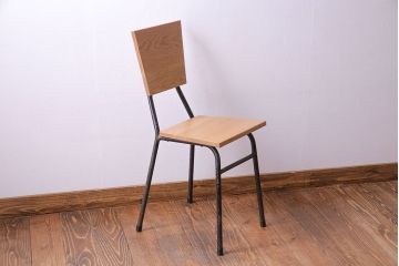 ラフジュ工房オリジナル　ナラ材　シンプルなチェア(椅子、ダイニングチェア)(3)