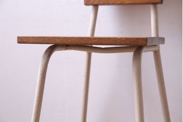 ペイント家具　ナラ材　ナチュラルな雰囲気漂うシンプルなチェア(イス、椅子)(2)