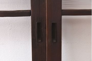 昭和レトロ　モールガラス入り!　横桟が印象的なガラス戸(建具・引き戸・ガラス引き戸)2枚セット