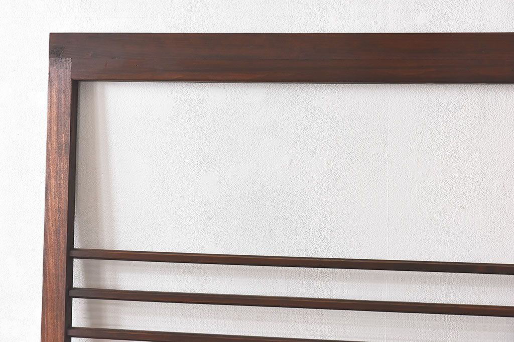 昭和レトロ　モールガラス入り!　横桟が印象的なガラス戸(建具・引き戸・ガラス引き戸)2枚セット