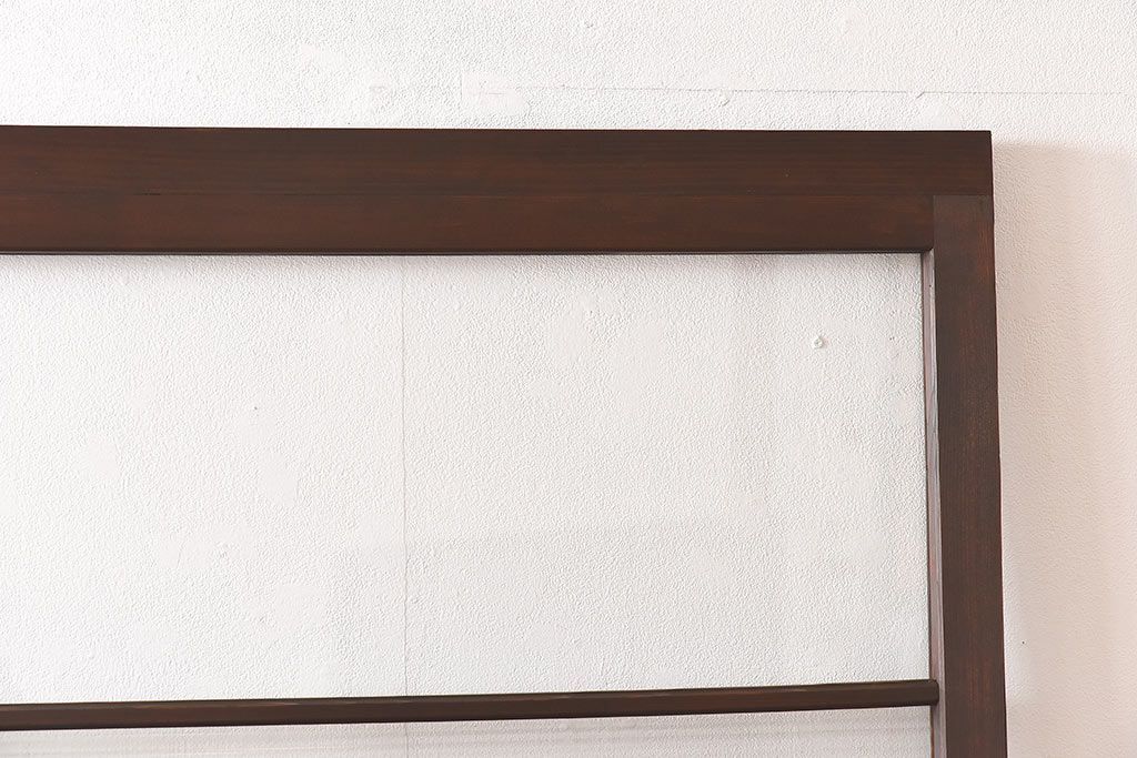 昭和レトロ　モールガラス入り!　横桟が印象的なガラス戸(建具・引き戸・ガラス引き戸)2枚セット