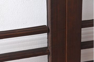 昭和レトロ　モールガラス入り!　横桟が印象的なガラス戸(建具・引き戸・ガラス引き戸)2枚セット