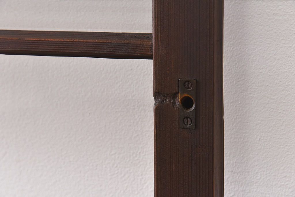 昭和レトロ　モールガラス入り!　横桟が印象的なガラス戸(建具・引き戸・ガラス引き戸)2枚セット