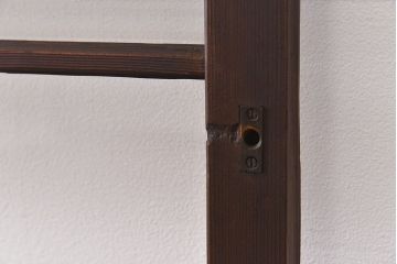 昭和レトロ　モールガラス入り!　横桟が印象的なガラス戸(建具・引き戸・ガラス引き戸)2枚セット