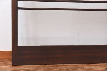 昭和レトロ　モールガラス入り!　横桟が印象的なガラス戸(建具・引き戸・ガラス引き戸)2枚セット