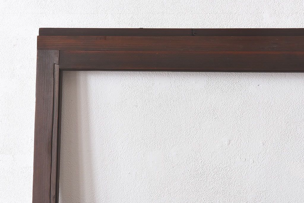 昭和レトロ　モールガラス入り!　横桟が印象的なガラス戸(建具・引き戸・ガラス引き戸)2枚セット