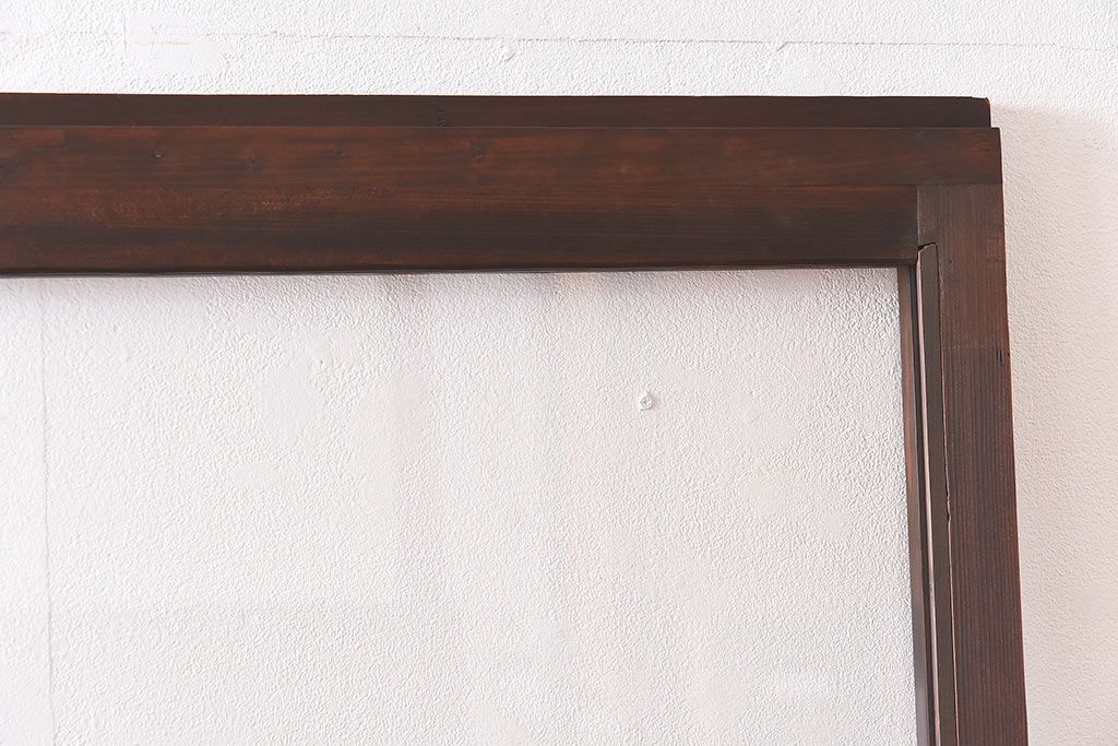 昭和レトロ　モールガラス入り!　横桟が印象的なガラス戸(建具・引き戸・ガラス引き戸)2枚セット