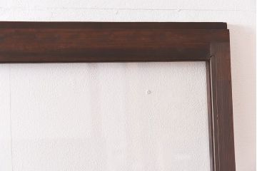 昭和レトロ　モールガラス入り!　横桟が印象的なガラス戸(建具・引き戸・ガラス引き戸)2枚セット