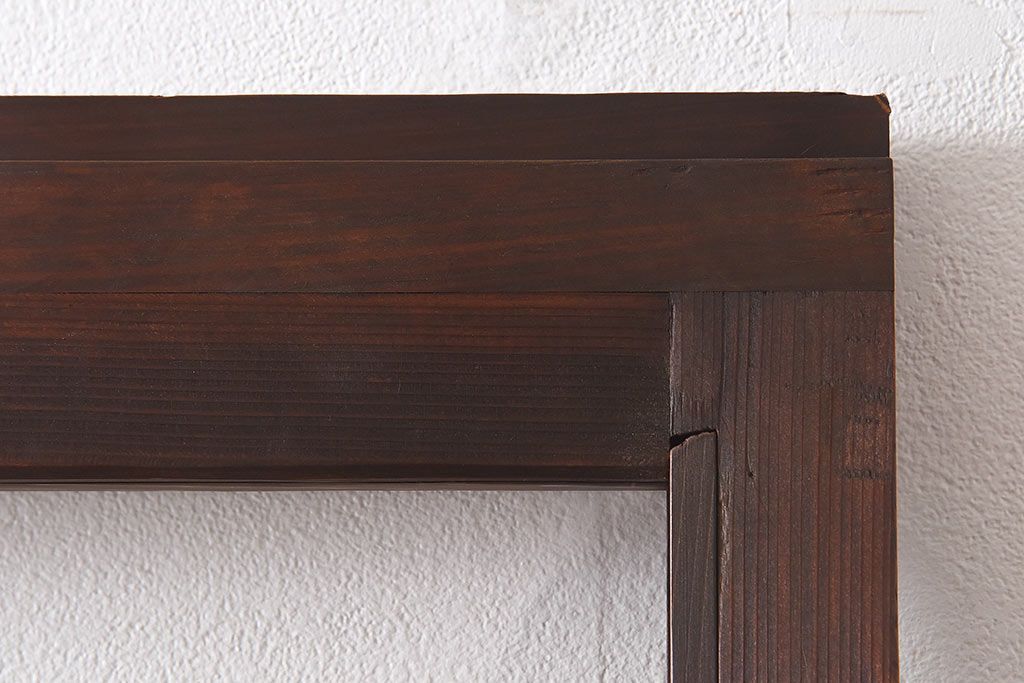 昭和レトロ　モールガラス入り!　横桟が印象的なガラス戸(建具・引き戸・ガラス引き戸)2枚セット