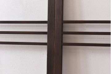 昭和レトロ　モールガラス入り!　横桟が印象的なガラス戸(建具・引き戸・ガラス引き戸)2枚セット