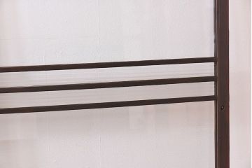 昭和レトロ　モールガラス入り!　横桟が印象的なガラス戸(建具・引き戸・ガラス引き戸)2枚セット