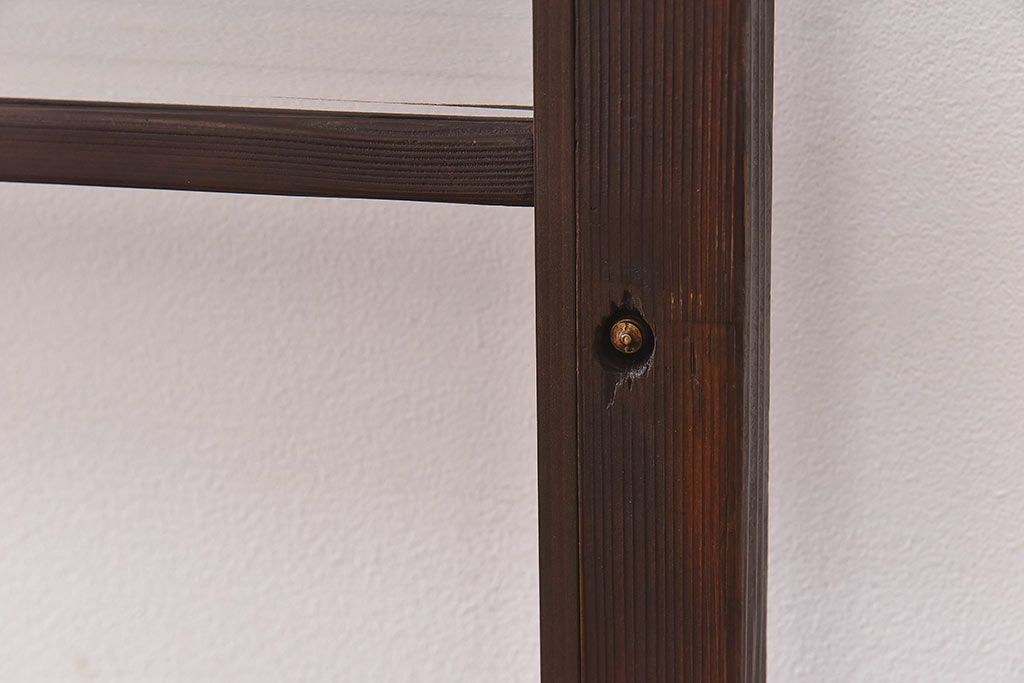 昭和レトロ　モールガラス入り!　横桟が印象的なガラス戸(建具・引き戸・ガラス引き戸)2枚セット