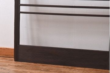 昭和レトロ　モールガラス入り!　横桟が印象的なガラス戸(建具・引き戸・ガラス引き戸)2枚セット