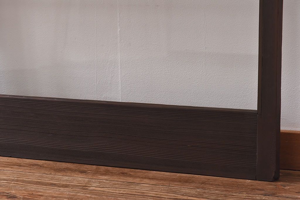 昭和レトロ　モールガラス入り!　横桟が印象的なガラス戸(建具・引き戸・ガラス引き戸)2枚セット