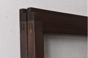 昭和レトロ　モールガラス入り!　横桟が印象的なガラス戸(建具・引き戸・ガラス引き戸)2枚セット