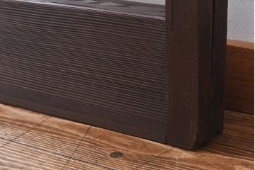 昭和レトロ　モールガラス入り!　横桟が印象的なガラス戸(建具・引き戸・ガラス引き戸)2枚セット