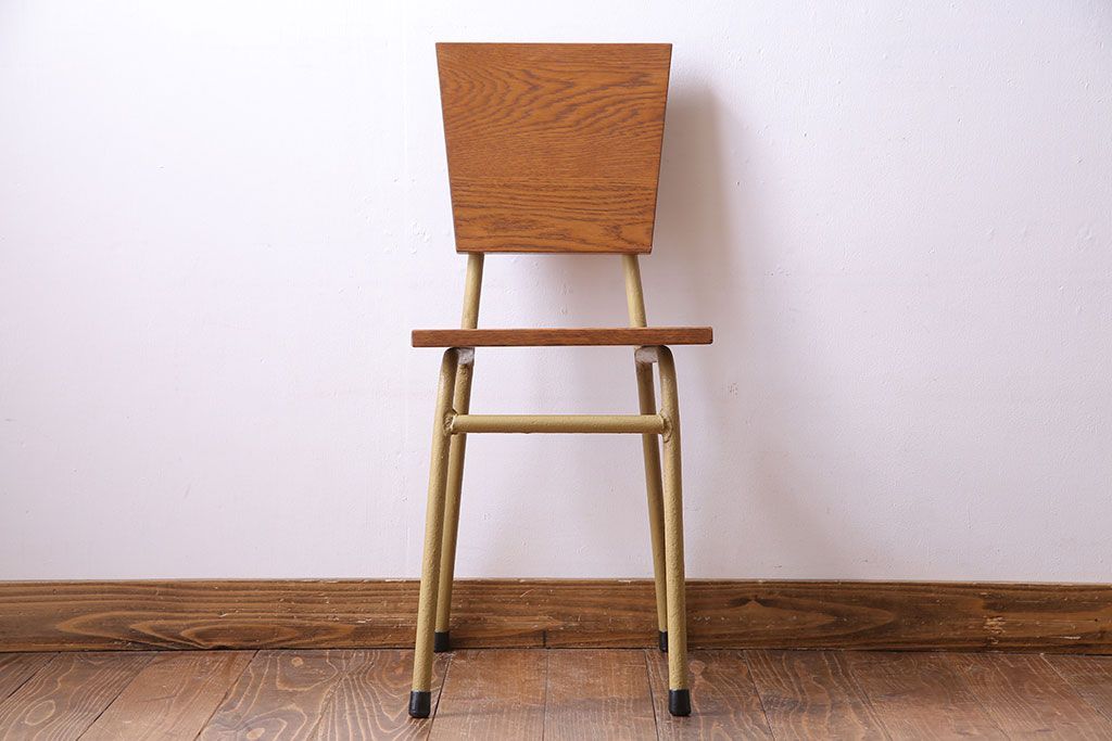 ペイント家具　ナラ材　古いフレームが魅力のシンプルなチェア(イス、椅子)