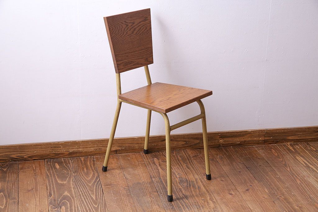 ペイント家具　ナラ材　古いフレームが魅力のシンプルなチェア(イス、椅子)