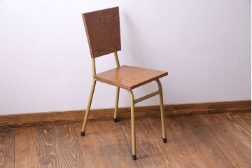ペイント家具　ナラ材　古いフレームが魅力のシンプルなチェア(イス、椅子)