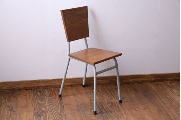 ペイント家具　ナラ材　ナチュラルな雰囲気漂うシンプルなチェア(イス、椅子)(3)