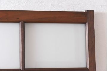 昭和レトロ　異なるガラスの表情を楽しめるシンプルなガラス戸(建具・引き戸・ガラス引き戸)2枚セット