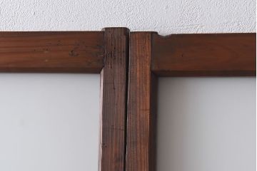 昭和レトロ　異なるガラスの表情を楽しめるシンプルなガラス戸(建具・引き戸・ガラス引き戸)2枚セット