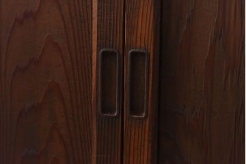 昭和レトロ　異なるガラスの表情を楽しめるシンプルなガラス戸(建具・引き戸・ガラス引き戸)2枚セット