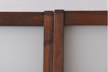 昭和レトロ　異なるガラスの表情を楽しめるシンプルなガラス戸(建具・引き戸・ガラス引き戸)2枚セット