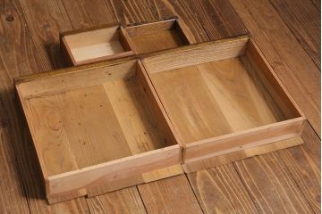アンティーク家具　大正ロマン　象嵌入り　ナラ材のライティングビューロー(ワークデスク、在宅ワーク、在宅用、学習机)