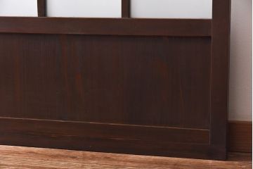 和製アンティーク　昭和レトロなガラス戸(建具、引き戸、格子戸)2枚セット