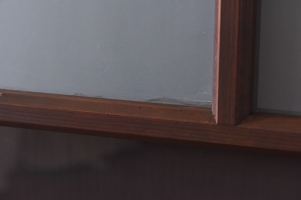 和製アンティーク　昭和レトロなガラス戸(建具、引き戸、格子戸)2枚セット