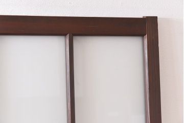 和製アンティーク　昭和レトロなガラス戸(建具、引き戸、格子戸)2枚セット