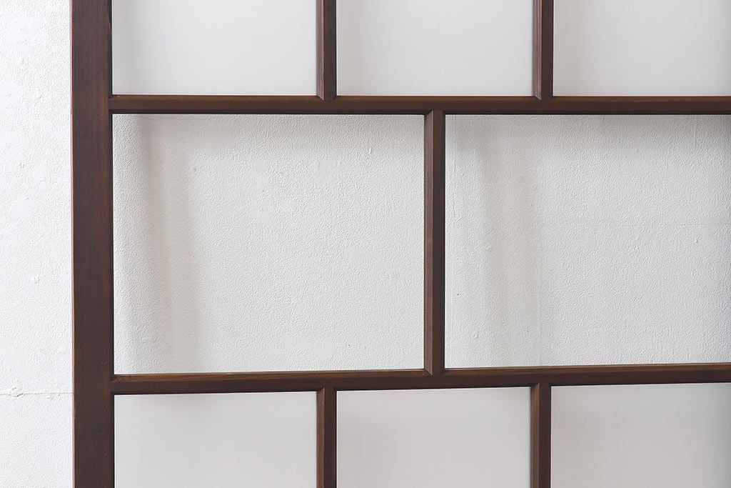 和製アンティーク　昭和レトロなガラス戸(建具、引き戸、格子戸)2枚セット