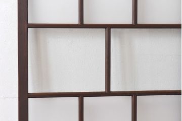 和製アンティーク　昭和レトロなガラス戸(建具、引き戸、格子戸)2枚セット