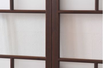 和製アンティーク　昭和レトロなガラス戸(建具、引き戸、格子戸)2枚セット