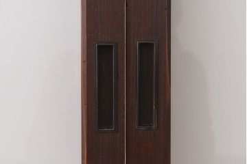 和製アンティーク　昭和レトロなガラス戸(建具、引き戸、格子戸)2枚セット